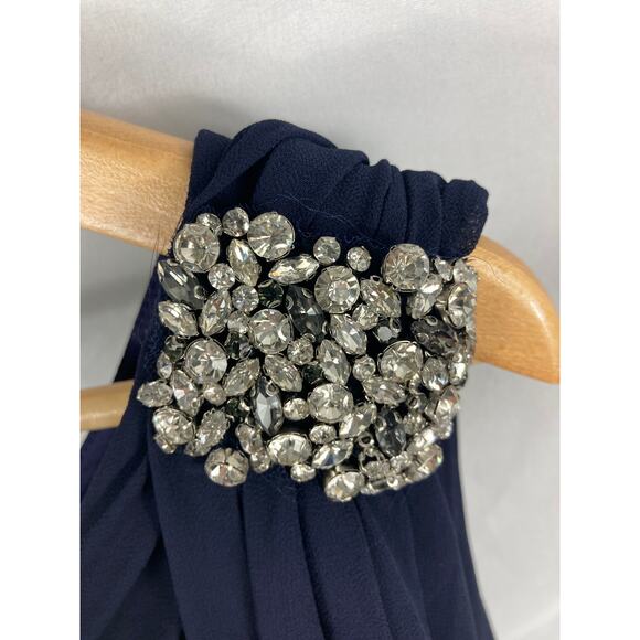 NWT Vince Camuto Embellished Shoulder One Shoulder Flow Gown Size 14 - Picture 7 of 8